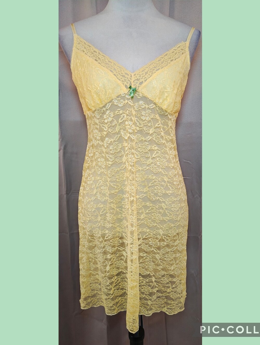 💛💚JENNY JEN BUTTER YELLOW LACE LINGERIE SLIP DRESS💚💛